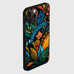 Чехол для iPhone 12 Pro Растительный узор в бразильском стиле, цвет: 3D-черный — фото 2