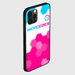 Чехол для iPhone 12 Pro Mercedes neon gradient style посередине, цвет: 3D-черный — фото 2