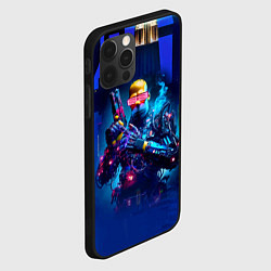 Чехол для iPhone 12 Pro Крутой Гомер Симпсон - киберпанк, цвет: 3D-черный — фото 2