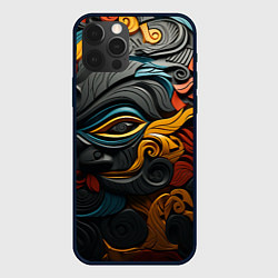 Чехол для iPhone 12 Pro Абстракция в этническом стиле, цвет: 3D-черный