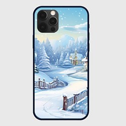 Чехол для iPhone 12 Pro Снежная тропинка, цвет: 3D-черный