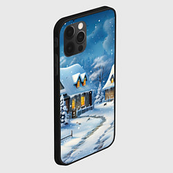 Чехол для iPhone 12 Pro Новогодние каникулы в деревне, цвет: 3D-черный — фото 2