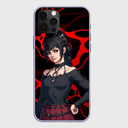 Чехол для iPhone 12 Pro Шэдоухарт - красные разводы, цвет: 3D-светло-сиреневый
