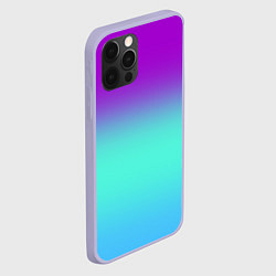 Чехол для iPhone 12 Pro Фиолетовый бирюзовый голубой неоновый градиент, цвет: 3D-светло-сиреневый — фото 2