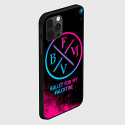 Чехол для iPhone 12 Pro Bullet For My Valentine - neon gradient, цвет: 3D-черный — фото 2