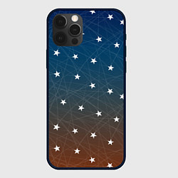 Чехол для iPhone 12 Pro Звёзды на оранжевом закате, цвет: 3D-черный