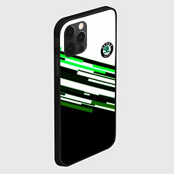 Чехол для iPhone 12 Pro Skoda sport stripes line, цвет: 3D-черный — фото 2