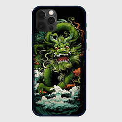 Чехол для iPhone 12 Pro Зеленый дракон символ года, цвет: 3D-черный