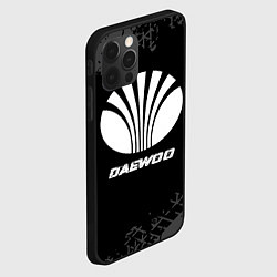 Чехол для iPhone 12 Pro Daewoo speed на темном фоне со следами шин, цвет: 3D-черный — фото 2