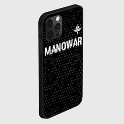 Чехол для iPhone 12 Pro Manowar glitch на темном фоне посередине, цвет: 3D-черный — фото 2