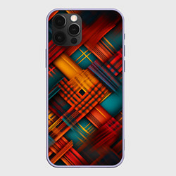 Чехол для iPhone 12 Pro Разноцветная клетка в шотландском стиле, цвет: 3D-светло-сиреневый