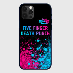 Чехол для iPhone 12 Pro Five Finger Death Punch - neon gradient посередине, цвет: 3D-черный