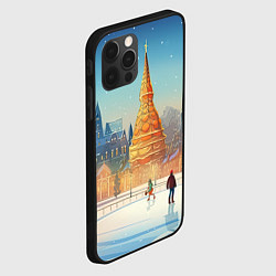 Чехол для iPhone 12 Pro Новогодняя елка на площади, цвет: 3D-черный — фото 2