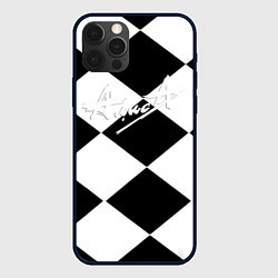 Чехол для iPhone 12 Pro Алиса шахматная клетка, цвет: 3D-черный