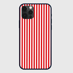 Чехол для iPhone 12 Pro Красная полоса, цвет: 3D-черный