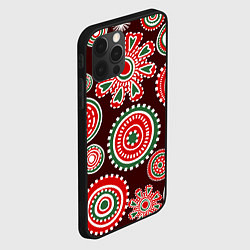 Чехол для iPhone 12 Pro Новогодний принт красный, цвет: 3D-черный — фото 2