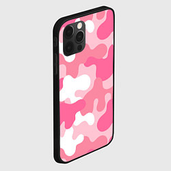 Чехол для iPhone 12 Pro Камуфляж розовый, цвет: 3D-черный — фото 2