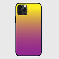 Чехол для iPhone 12 Pro Желто-фиолетовый градиент, цвет: 3D-черный