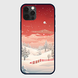 Чехол для iPhone 12 Pro Завораживающий зимний пейзаж, цвет: 3D-черный