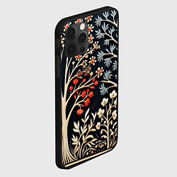 Чехол для iPhone 12 Pro Новогодние узоры и деревья, цвет: 3D-черный — фото 2