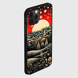 Чехол для iPhone 12 Pro Новогодняя сказка зимний рисунок, цвет: 3D-черный — фото 2