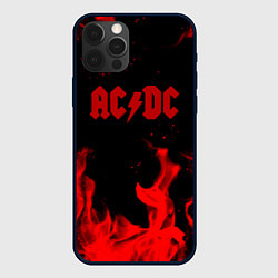 Чехол для iPhone 12 Pro AC DC огненный стиль, цвет: 3D-черный
