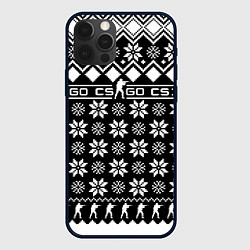 Чехол для iPhone 12 Pro CS GO christmas sweater, цвет: 3D-черный