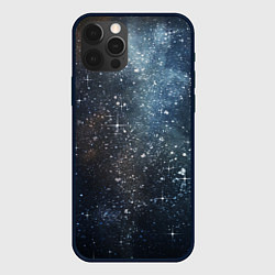 Чехол для iPhone 12 Pro Темное космическое звездное небо, цвет: 3D-черный