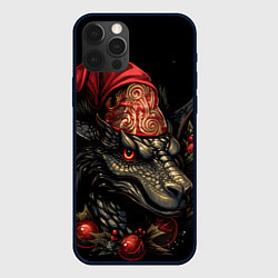 Чехол для iPhone 12 Pro Инейный дракон, цвет: 3D-черный
