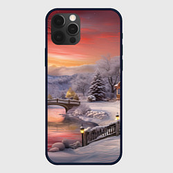 Чехол для iPhone 12 Pro Морозная сказка праздника, цвет: 3D-черный