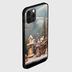 Чехол для iPhone 12 Pro Рождественские огни на деревьях, цвет: 3D-черный — фото 2