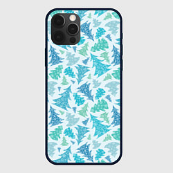 Чехол для iPhone 12 Pro Ёлочки зимнего леса, цвет: 3D-черный