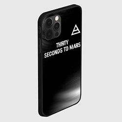 Чехол для iPhone 12 Pro Thirty Seconds to Mars glitch на темном фоне посер, цвет: 3D-черный — фото 2