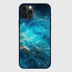 Чехол для iPhone 12 Pro Голубая небула, цвет: 3D-черный