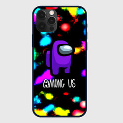 Чехол для iPhone 12 Pro Among us blink neon, цвет: 3D-черный