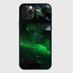 Чехол iPhone 12 Pro Асимметрия зеленого узора