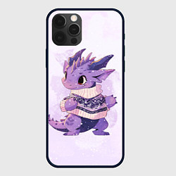 Чехол для iPhone 12 Pro Милый фиолетовый дракон, цвет: 3D-черный