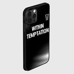 Чехол для iPhone 12 Pro Within Temptation glitch на темном фоне посередине, цвет: 3D-черный — фото 2