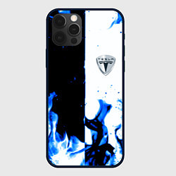 Чехол для iPhone 12 Pro Tesla Elon Mask fire, цвет: 3D-черный