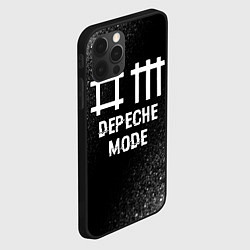 Чехол для iPhone 12 Pro Depeche Mode glitch на темном фоне, цвет: 3D-черный — фото 2