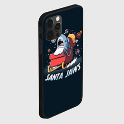 Чехол для iPhone 12 Pro Santa Jaws, цвет: 3D-черный — фото 2