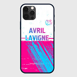 Чехол для iPhone 12 Pro Avril Lavigne neon gradient style посередине, цвет: 3D-черный