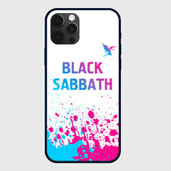 Чехол для iPhone 12 Pro Black Sabbath neon gradient style посередине, цвет: 3D-черный