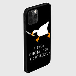 Чехол для iPhone 12 Pro Гусь несется на вас, цвет: 3D-черный — фото 2
