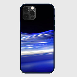 Чехол iPhone 12 Pro Синие волны на черном