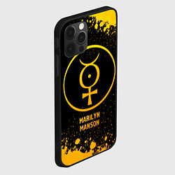 Чехол для iPhone 12 Pro Marilyn Manson - gold gradient, цвет: 3D-черный — фото 2