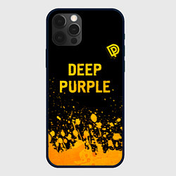Чехол для iPhone 12 Pro Deep Purple - gold gradient посередине, цвет: 3D-черный
