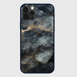 Чехол iPhone 12 Pro Темно-серый мрамор