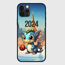 Чехол для iPhone 12 Pro Крошечный символ зимы 2024, цвет: 3D-черный