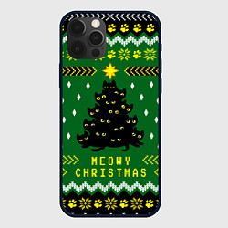 Чехол для iPhone 12 Pro Новогодняя елка из черных котов, цвет: 3D-черный